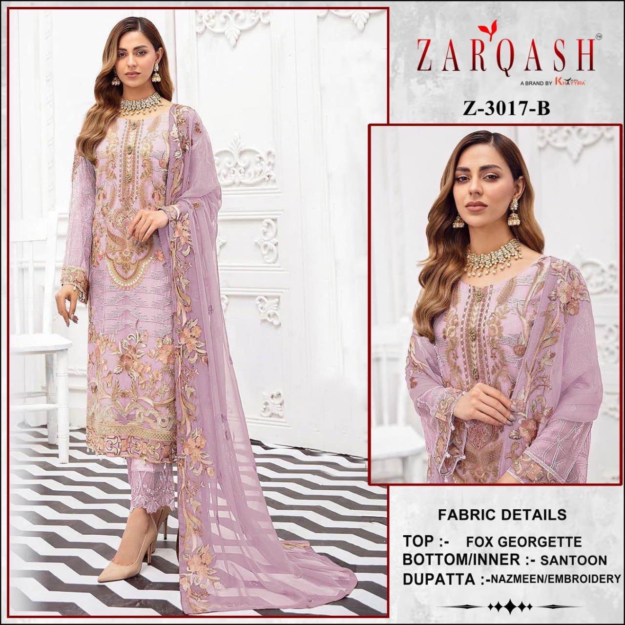 Zarkash Z 3017 Pakistani Salwar Suits Catalog